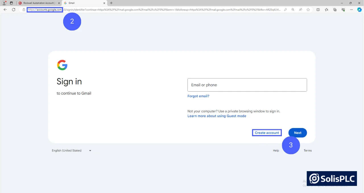 Figure 6 - RSLogix 500 Download | Creating an Email Account using Gmail